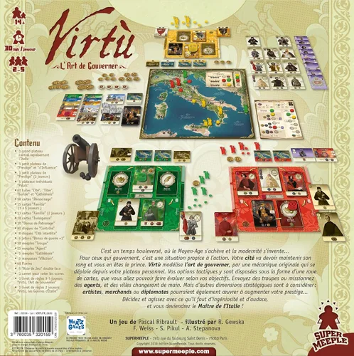 Vista 7 de Virtù - Juego de mesa con temática renacentista italiana, juego de estrategia profunda para adultos y adolescentes a partir de 14 años, 2 a 5