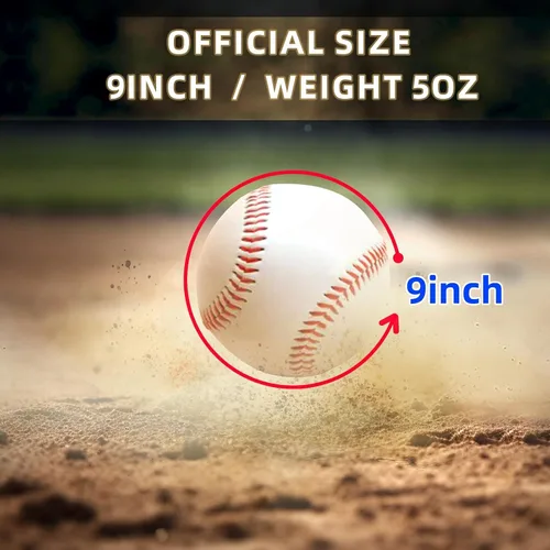 Vista 3 de Pelotas de béisbol para adultos sin marcar, tamaño estándar en blanco de 9 pulgadas, pelotas de béisbol juveniles para entrenamiento de liga