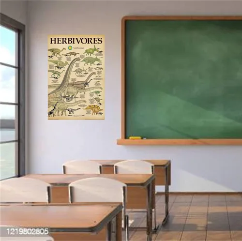 Vista 2 de Buyartforless Smithsonian Herbívoros Dinosaurios 36x24 Póster educativo impreso artístico, multicolor