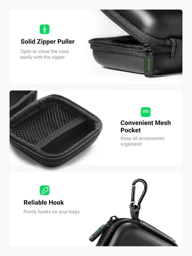 Vista 3 de UGREEN Paquete de estuche para auriculares con bolsa organizadora de viaje