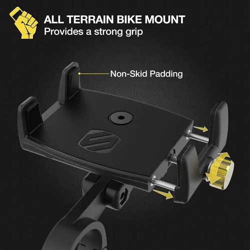 Vista 2 de Scosche BMG1-SP Handleit Pro - Soporte para manillar de bicicleta con soporte ajustable de 3,5 pulgadas para smartphone/dispositivos móviles
