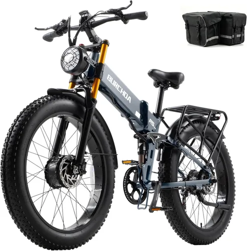 Vista 14 de 2026 AWD Electric Bike for Adults Dual Motor 5000W/3000W/1500W Peak 40MPH/32MPH Fast Ebike, Up to 70 /90 /160 Miles Long Range, 26" Full Suspension