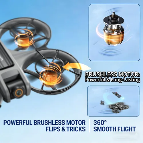 Vista 7 de Dron con cámara para adultos - Control remoto de pantalla FHD de 4.5 pulgadas, cámara dual 2K, vuelo de 40 minutos, motor sin escobillas, evita