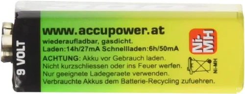 Vista 2 de Batería recargable NiMH PP3 de 9 voltios y 300 mAh