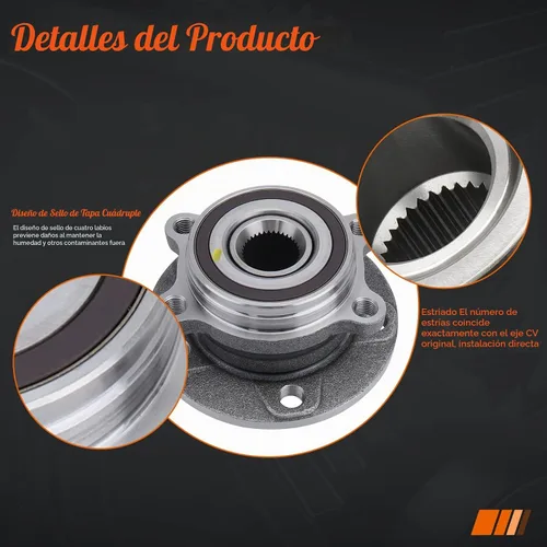 Vista 3 de 513253 Cojinete de rueda delantera y conjunto de cubo para Audi