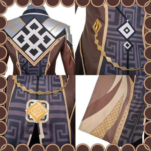Vista 5 de Genshin Impact Zhongli - Disfraz de cosplay para adultos con accesorios para hombre