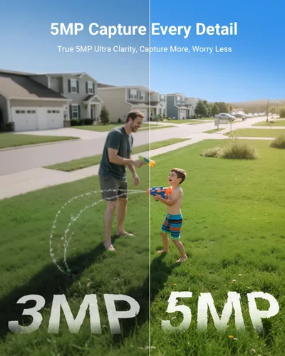 Vista 2 de VIZIUUY Cámaras de Seguridad Solar de 5MP Inalámbricas para Exteriores, Cámara de Seguridad para Exteriores WIFI6, Cámara PTZ de 360° Alimentada por