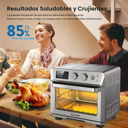 Vista 6 de ECOWELL Freidora de aire de 26.4 cuartos de galón, freidora de pollo 15 en 1, freír al aire, asar, hornear, deshidratar, asar, recalentar