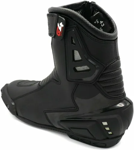 Vista 6 de Zapatos de moto de cuero real de alta tecnología para hombre, para motocicleta, carreras de deportes de motor, Negro