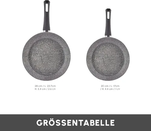 Vista 2 de Karaca Gris Biogranite - Juego de 2 sartenes de inducción, 11.0 in, sartén de 7.9 in, color gris