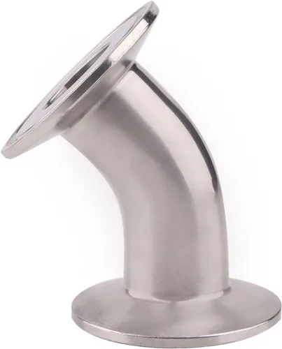 Vista 5 de DERNORD Codo de 45 grados Tubo de 1 pulgada OD Acero inoxidable 304 Montaje de tubería Se adapta a Tri Clamp 1.5 pulgadas