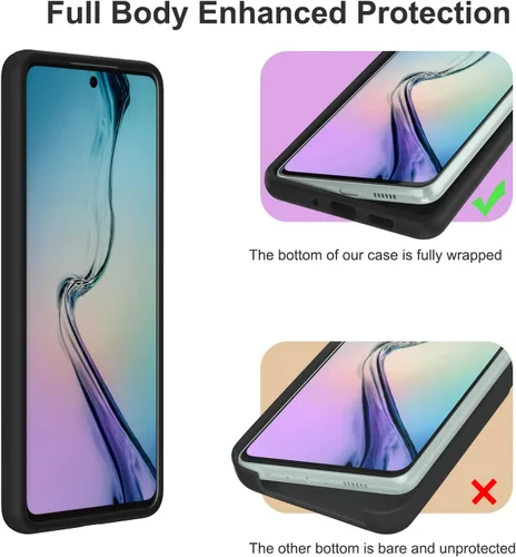 Vista 3 de Funda para Galaxy A73 5G de 6.7 pulgadas, silicona líquida suave protectora y forro de microfibra antiarañazos, a prueba de golpes, compatible