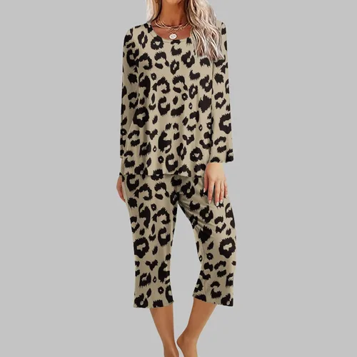 Vista 2 de Comigeewa Conjunto de pijama de dos piezas para mujer, ropa de calle deportiva, cómoda, transpirable, de manga larga