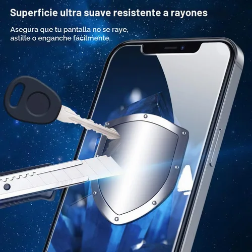 Vista 7 de Fotbor Protector de pantalla de privacidad para iPhone 12 Pro Max, protector de pantalla de privacidad para iPhone 12 Pro Max [2 antiespías]