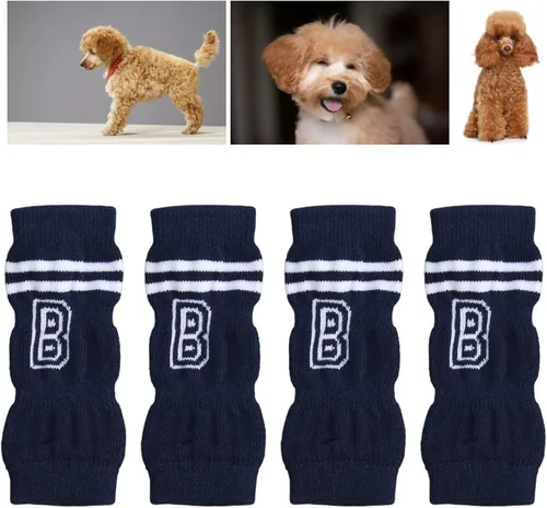 Vista 2 de Naroote Coderas para perros, paquete de 4 protectores de algodón para perros para evitar lamer con estilo patrón de letras para perros medianos