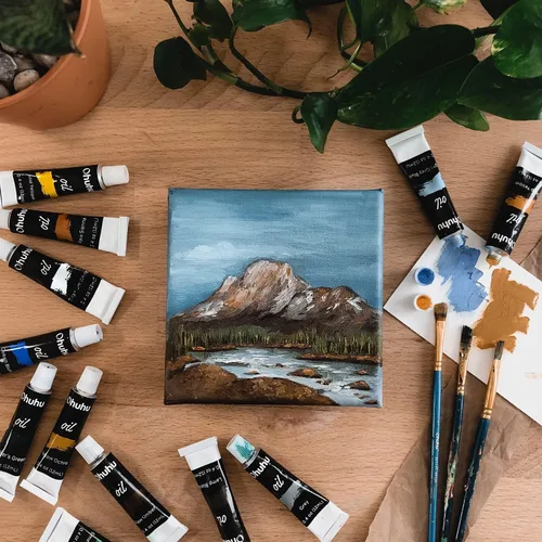 Vista 9 de Ohuhu - Juego de pintura al óleo, 24 colores a base de aceite, 12 ml/0.42 oz x 24 tubos. Suministros de pintura al óleo no tóxicos para pintar