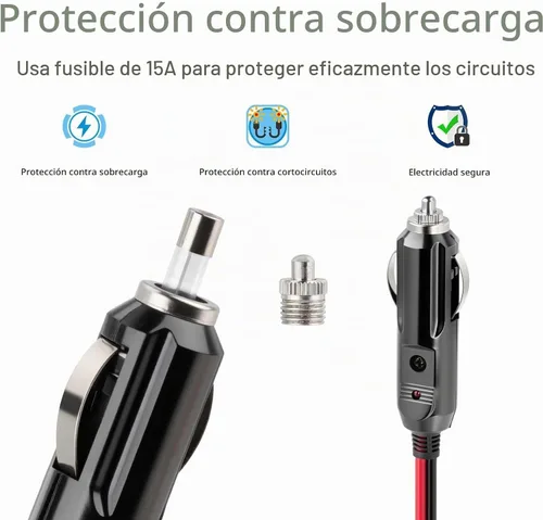 Vista 4 de ELFCULB Male to Male Cigarette Lighter Cable 14AWG 5FT 12V macho a macho