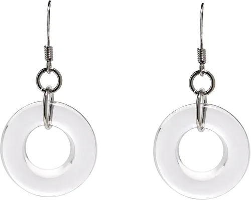 Vista 16 de Bottled Up Designs Pendientes de aro de cristal hechos a mano, vidrio vintage reciclado, plata de ley, respetuoso con el medio ambiente, hecho
