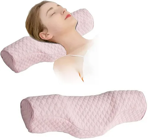 Vista 10 de Almohada cervical para el cuello para aliviar el dolor de dormir, almohada cervical de espuma viscoelástica para aliviar el dolor de cuello rígido