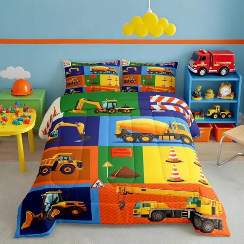 Vista 41 de Juego de ropa de cama Happy Camping de Homewish, tamaño individual, con diseño de osos cazadores y pinos, para niños, hombres, adultos, decoración