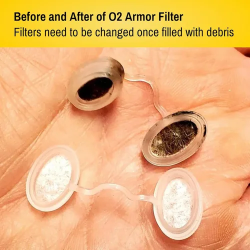 Vista 2 de O2 Armor Filtros de nariz para soldadores y alergias - Filtro de nariz para polvo - Filtros nasales para soldadura - Máscara de polvo de nariz