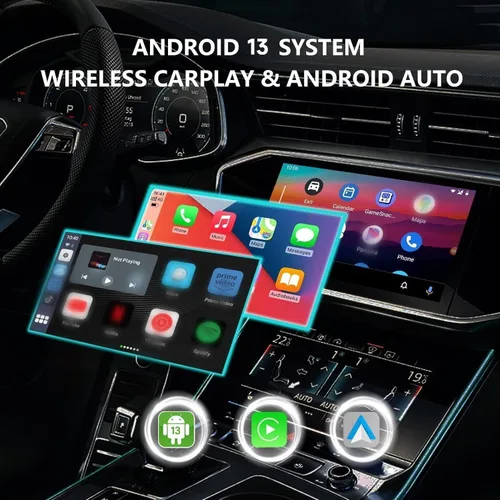Vista 2 de Binize - Caja de Video Multimedia Inalámbrica CarPlay y Android AUTO, Celular 4G, 4GB+64GB, 8 Núcleos, Navegación Integrada Android 13, Soporte SIM