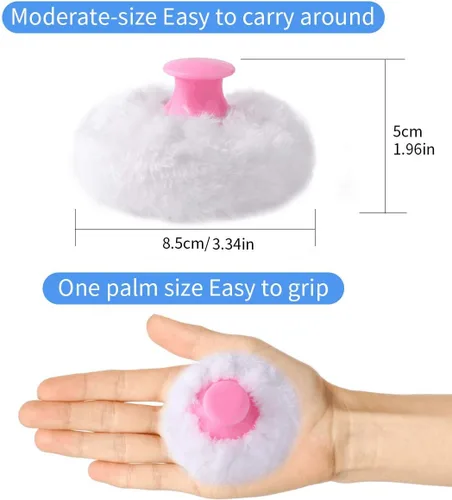 Vista 2 de 2pcs-Baby Body Cosmetic Powder Puff Kit Esponja Caja Contenedor (Azul y Rosa)