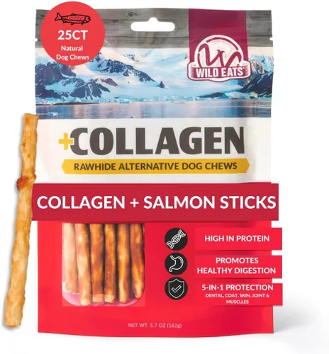 Vista 18 de Wild Eats Palitos de Colágeno de Pato Real Retriever para Perros, (15 Unidades) - Golosina Masticable para Perros de Larga Duración, Sin Cuero