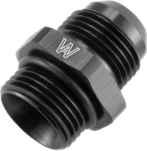 Vista 4 de 12AN Flare to -12 ORB O Ring Boss Fuel Pump Rail Adapter AN Fitting ORB Aluminio negro