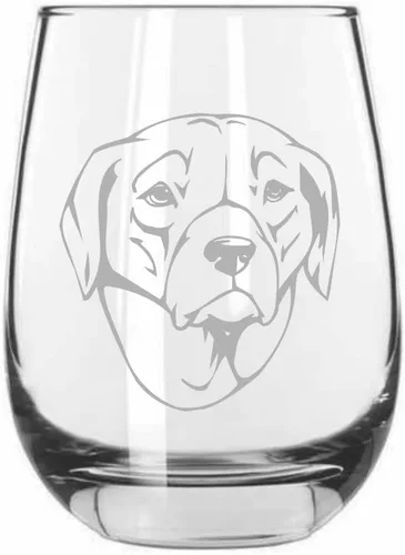 Vista 251 de Shar Pei (chino) - Vaso de vino sin tallo grabado para perro, 15.25 onzas