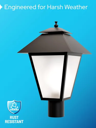 Vista 3 de KASTLITE Lámpara de poste para exteriores, se adapta a postes de lámpara de 3 pulgadas, luz de poste de linterna impermeable antioxidante, base E26