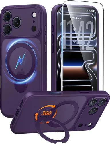 Vista 27 de FNTCASE Funda para Samsung Galaxy Z Flip 8 con soporte magnético giratorio de 360 grados, color negro Compatible con MagSafe, protección completa