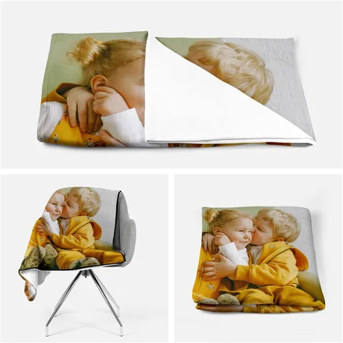 Vista 2 de Manta personalizada con fotos, texto de franela, sofá, cama, manta de regazo, regalo para bebé, niños, día del padre, madre, marido, esposa, amor
