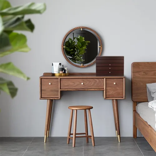 Vista 7 de RR ROUND RICH DESIGN Dignified - Joyero de madera maciza con gran espacio, almacenamiento multifunción con espejo y 3 cajones para mujer