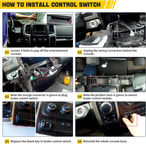 Vista 5 de Hypertune Kit de módulo de control de freno de remolque para 16-18 Ram 1500 2500 3500 4500 5500 Controlador eléctrico integrado de remolque
