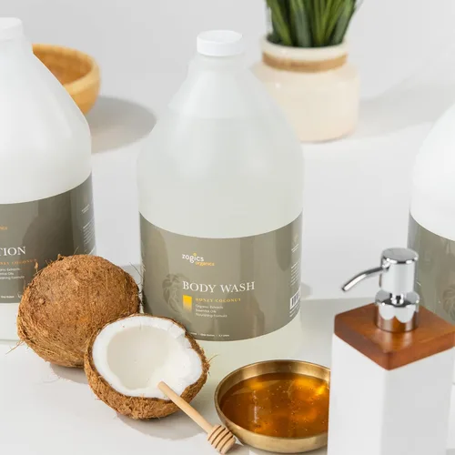 Vista 2 de Zogics Organics Gel de baño – Gel de baño hidratante para hombres y mujeres, fórmula a base de plantas hecha con aceites esenciales, ideal como