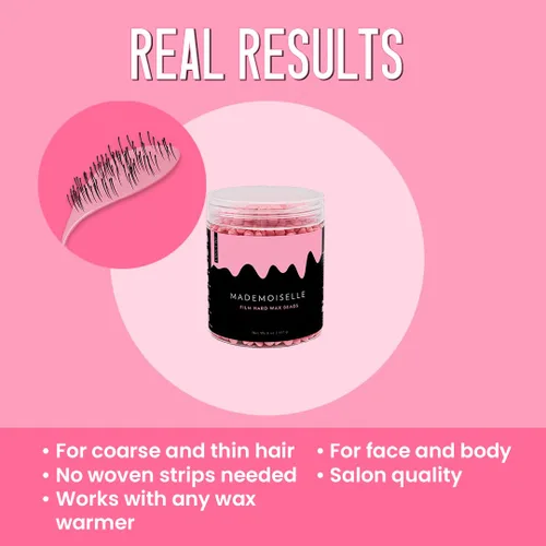 Vista 8 de Miss Cire Cuentas de cera dura rosa, depilación sin dolor, no necesita tiras, bajo punto de fusión, textura cremosa, para cara y cuerpo, para piel