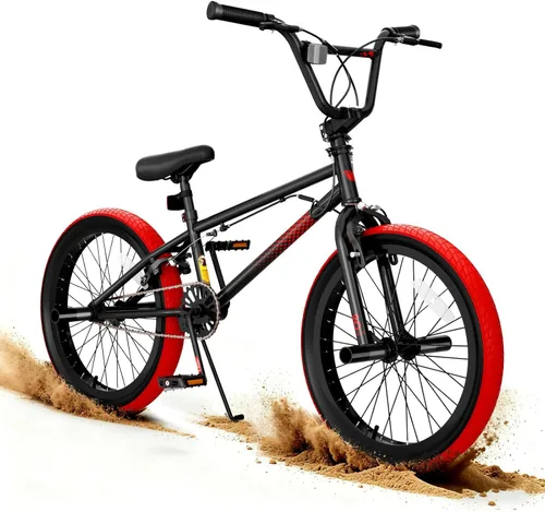 Vista 16 de KORIMEFA Bicicleta BMX Freestyle 18 20 pulgadas para niños y niños, bicicleta de trucos para 7-12 años, pernos Pro/Guro a elegir, marco de acero