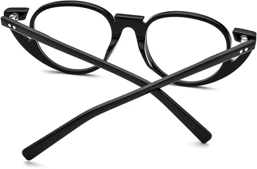 Vista 6 de HEPIDEM Marco de gafas de acetato para hombre, nuevo marco de gafas óptico retro redondo vintage, 9164 Negro
