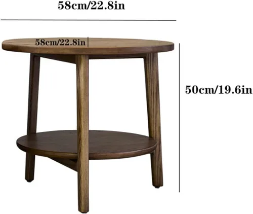 Vista 3 de Mesa auxiliar para sala de estar, sofá, mesa auxiliar redonda de madera, mesa auxiliar minimalista moderna mesa auxiliar creativa pequeña mesa de té