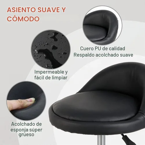 Vista 5 de Nova Microdermabrasion - Taburete giratorio para salón de microdermoabrasión, taburete ajustable para tatuaje, oficina, masaje, médico, facial, spa