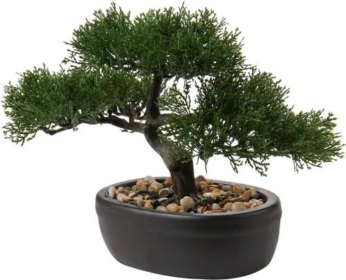 Vista 13 de Árbol bonsái artificial con maceta de porcelana azul y blanca, bonsái falso para decoración de escritorio de oficina en casa, decoración oriental