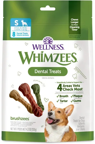 Vista 12 de WHIMZEES Wellness Freshzees Golosinas dentales para perros, barra de tamaño extra pequeño, (56 unidades)