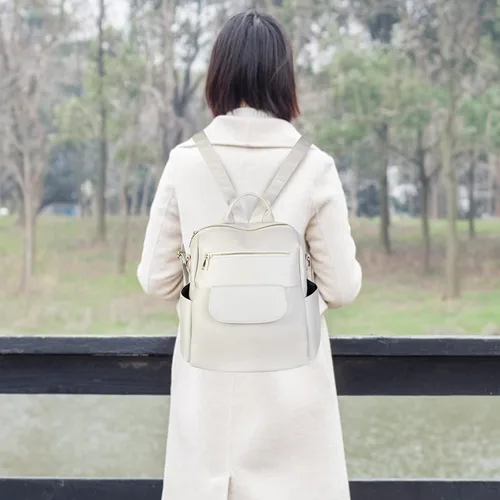 Vista 14 de Mochila de moda para mujer, impermeable, bolsa de viaje, bolsa de hombro convertible para mujer