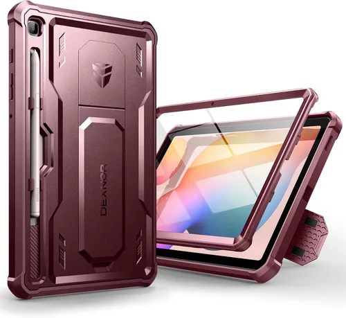 Vista 7 de Dexnor Funda para Samsung Galaxy Tab S6 Lite de 10.4 pulgadas 2024/2022/2020, [Protector de pantalla integrado y soporte] con portabolígrafos