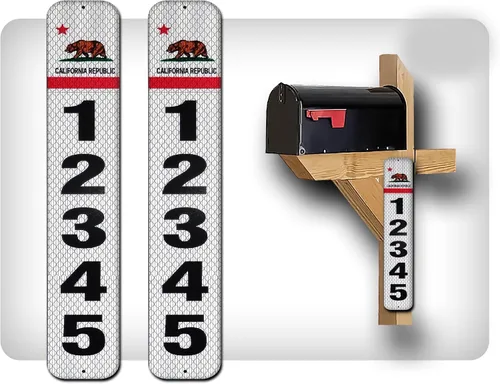 Vista 31 de Curb N Sign - Placas de números para buzón – 3 x 10 pulgadas hechas de aluminio reflectante de alta calidad – Números de buzón súper reflectantes