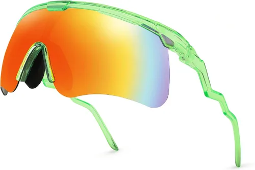 Vista 9 de FEISEDY Gafas de sol para hombres y mujeres, polarizadas grandes retro sin montura TR90 marco para béisbol, ciclismo, deportes B4073
