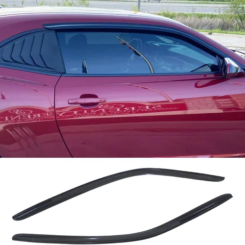 Vista 23 de Viseras laterales cromadas para ventana, deflector de ventilación de viento para Chevry Colorado/GMC Canyon Crew Cab 2004-2012, 4 piezas de montaje