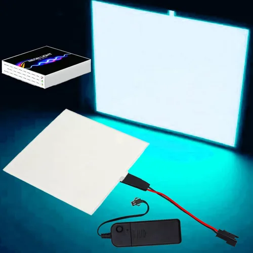 Vista 7 de jose2015 Panel electroluminiscente de 3.9 x 3.9 in, luz de panel electroluminiscente cortable, 3 modos con batería para decoración de bricolaje