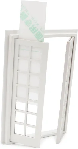 Vista 4 de Accesorios para casa de muñecas Ventanas en miniatura 1: 12 Escala Muebles Marco de ventana Modelo 28 Paneles Decoración de casa de muñecas Ventana